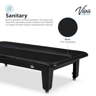 Viva Comfort TheraLift Electric Height Adjustable Bariatric Treatment Table, 1500 lbs Capacity, Black (ADI903-60-74-BLK)