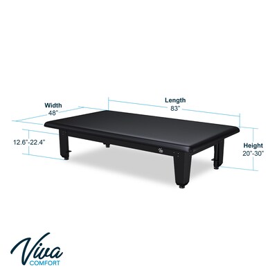 Viva Comfort TheraLift Electric Height Adjustable Bariatric Treatment Table, 1500 lbs Capacity, Black (ADI903-60-74-BLK)