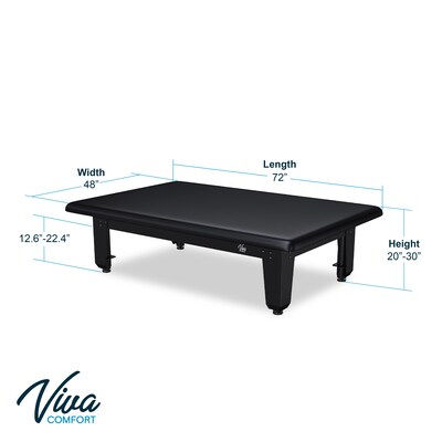Viva Comfort TheraLift Electric Height Adjustable Bariatric Treatment Table, 1500 lbs Capacity, Black (ADI903-60-64-BLK)