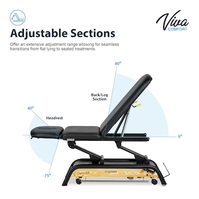 Viva Comfort Atlas Electric Height Adjustable Treatment Table, 441 lbs. Capacity, Black (ADI903-30)