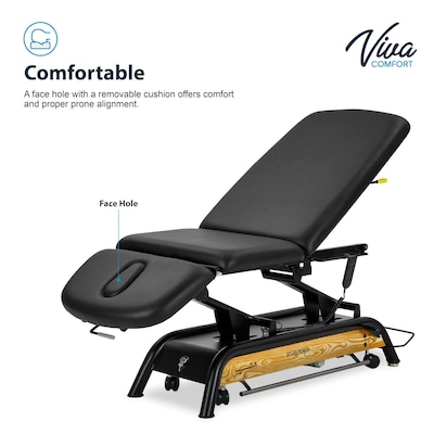 Viva Comfort Atlas Electric Height Adjustable Treatment Table, 441 lbs. Capacity, Black (ADI903-30)