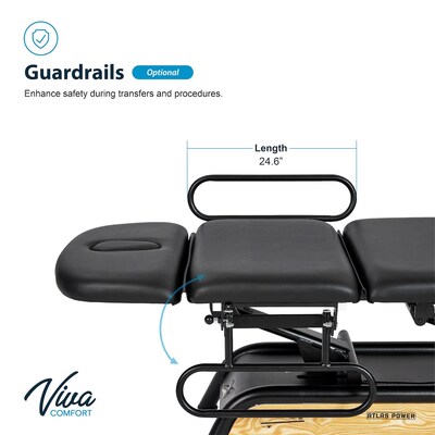 Viva Comfort Atlas Electric Height Adjustable Treatment Table, 441 lbs. Capacity, Black (ADI903-30)
