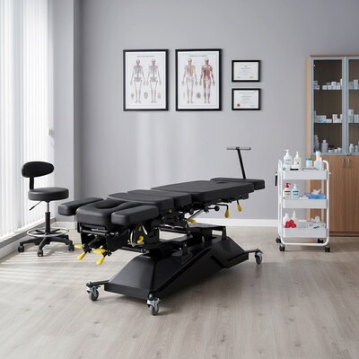 Viva Comfort SpineAxis Electric Height Adjustable Chiropractic Treatment Table, 600 lbs. Capacity, Black (ADI903-40)