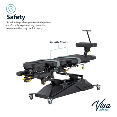 Viva Comfort SpineAxis Electric Height Adjustable Chiropractic Treatment Table, 600 lbs. Capacity, Black (ADI903-40)
