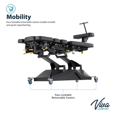 Viva Comfort SpineAxis Electric Height Adjustable Chiropractic Treatment Table, 600 lbs. Capacity, Black (ADI903-40)