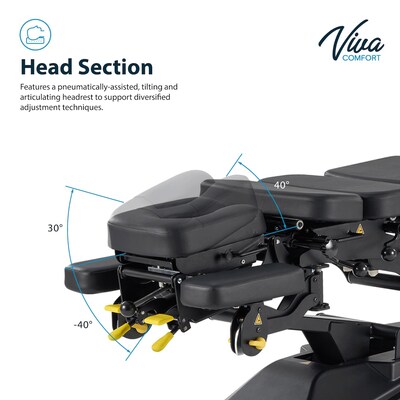 Viva Comfort SpineAxis Electric Height Adjustable Chiropractic Treatment Table, 600 lbs. Capacity, Black (ADI903-40)