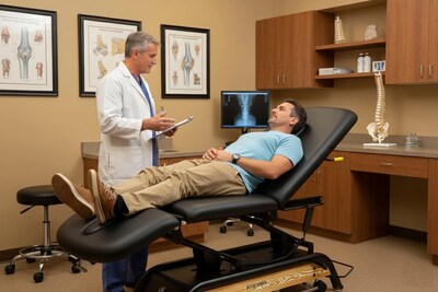 Viva Comfort Atlas Electric Height Adjustable Treatment Table with Safety Rail, 441 lb. Capacity, Black (903-30-30GR-MK)