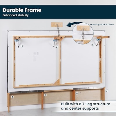 Viva Comfort Therapy Series Wall Mounted Folding Treatment Table, 500 lbs. Capacity, Black (ADI996-06-BLK-MK)