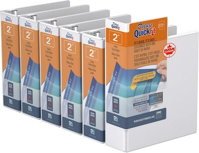 Davis Group QuickFit Heavy Duty 2 3-Ring Standard Binders, White, 6/Pack (85130-06)