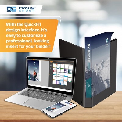 Davis Group QuickFit 1" 3-Ring Standard Binders, D-Ring, Black, 6/Pack (87011-06)