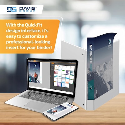 Davis Group QuickFit 1" 3-Ring Standard Binders, D-Ring, White, 6/Pack (87010-06)