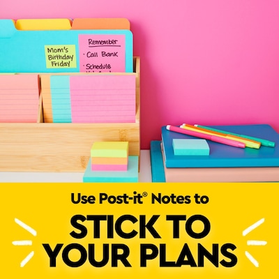 Post-it Pop-up Notes, 3" x 3", Sunburst Collection, 100 Sheets/Pad, 6 Pads/Pack (R330-SUN)