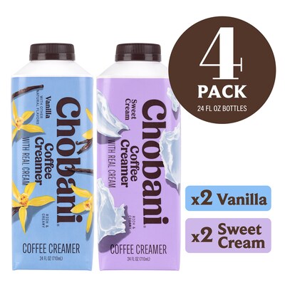 Chobani Variety Pack Liquid Coffee Creamer, 24 oz., 4/Pack (600-04241)