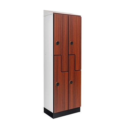 Alpine Industries 72" 2-Tier 2-Column Storage Locker, Walnut (TPL-Z-W-2-SPW-WTD)