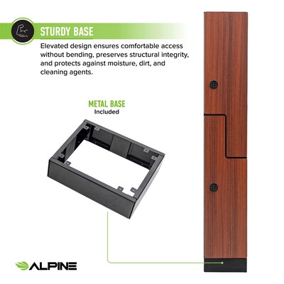 Alpine Industries 72" 2-Tier 1-Column Storage Locker, Walnut (TPL-Z-W-1-SPW- WTS)