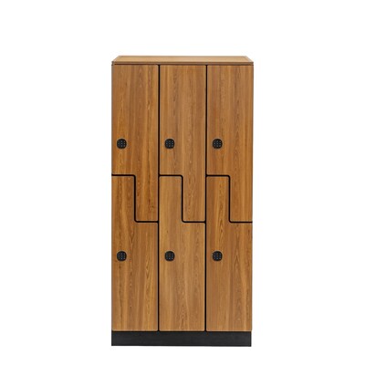 Alpine Industries 72 2-Tier 3-Column Storage Locker, Oak (TPL-Z-O-3-SPO-WTTR)