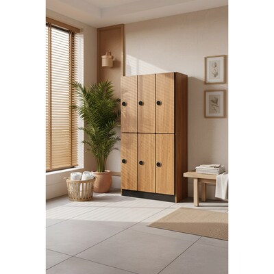 Alpine Industries 72 2-Tier 1-Column Storage Locker, Oak (TPL-O-1-SPO-WTS)