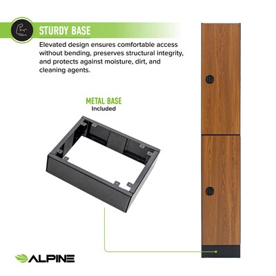 Alpine Industries 72" 2-Tier 1-Column Storage Locker, Oak (TPL-O-1-SPO-WTS)