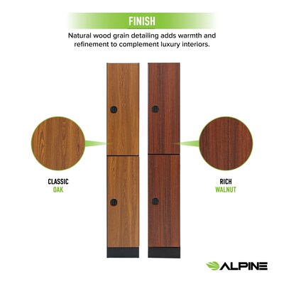 Alpine Industries 72" 2-Tier 1-Column Storage Locker, Oak (TPL-O-1-SPO-WTS)