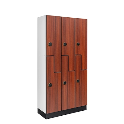 Alpine Industries 72 2-Tier 3-Column Storage Locker, Walnut (701-Z-W-3-TPL-MK)