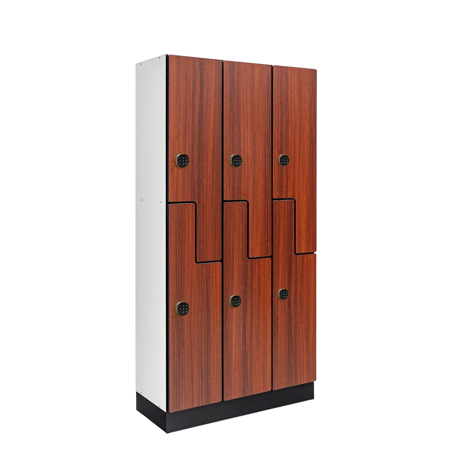 Alpine Industries 72 2-Tier 3-Column Storage Locker, Walnut (701-Z-W-3-TPL-MK)