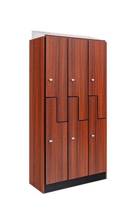 Alpine Industries 72 2-Tier 3-Column Storage Locker, Walnut (701-Z-W-3-SPW-WTTR)