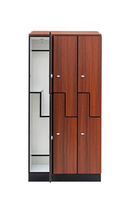 Alpine Industries 72" 2-Tier 3-Column Storage Locker, Walnut (701-Z-W-3-SPW-WTTR)