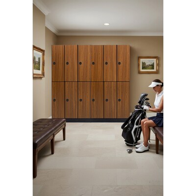 Alpine Industries 72" 2-Tier 2-Column Storage Locker, Oak (TPL-O-2-SPO-WTD)
