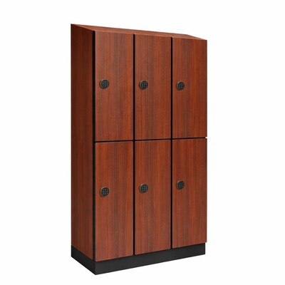Alpine Industries 72 2-Tier 3-Column Storage Locker, Walnut (TPL-W-3-SPW-WTTR)