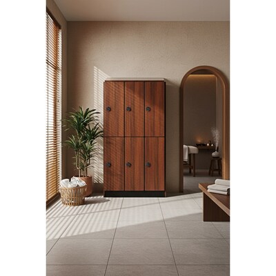 Alpine Industries 72 2-Tier 3-Column Storage Locker, Walnut (TPL-W-3-SPW-WTTR)