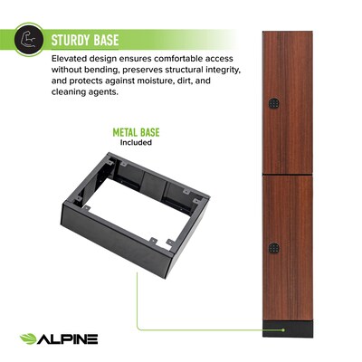 Alpine Industries 72" 2-Tier 1-Column Storage Locker, Walnut (TPL-W-1-SPW-WTS)