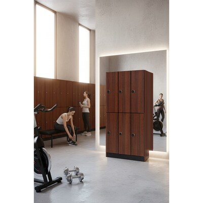 Alpine Industries 72" 2-Tier 1-Column Storage Locker, Walnut (TPL-W-1-SPW-WTS)