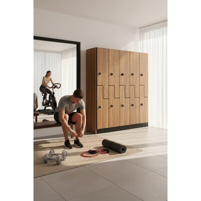 Alpine Industries 72 2-Tier 1-Column Storage Locker, Oak (TPL-Z-O-1-SPO-WTS)