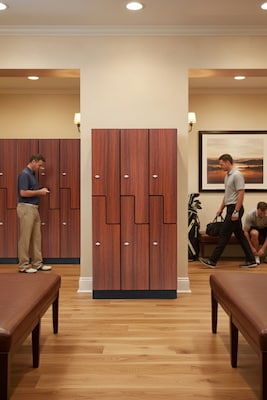 Alpine Industries 72 2-Tier 2-Column Storage Locker, Walnut 701-Z-W-2-MK)