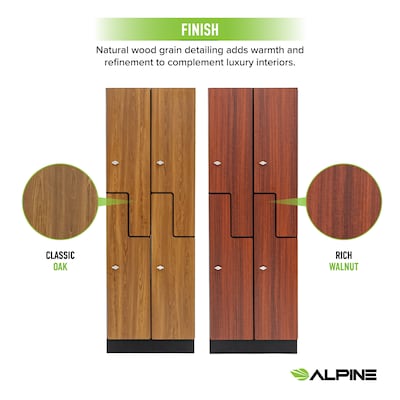 Alpine Industries 72" 2-Tier 2-Column Storage Locker, Walnut 701-Z-W-2-MK)