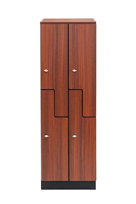 Alpine Industries 72" 2-Tier 2-Column Storage Locker, Walnut 701-Z-W-2-MK)