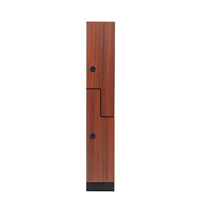 Alpine Industries 72 2-Tier 1-Column Storage Locker, Walnut (701-Z-W-1-TPL-MK)