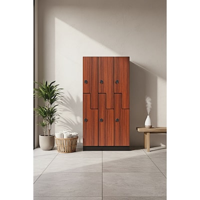 Alpine Industries 72 2-Tier 1-Column Storage Locker, Walnut (701-Z-W-1-TPL-MK)