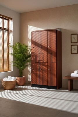 Alpine Industries 72 2-Tier 2-Column Storage Locker, Walnut (701-Z-W-2-SPW-WTD)