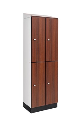 Alpine Industries 72" 2-Tier 2-Column Storage Locker, Walnut (701-Z-W-2-SPW-WTD)
