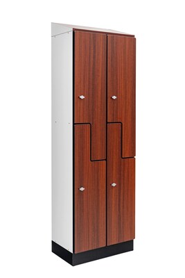 Alpine Industries 72" 2-Tier 2-Column Storage Locker, Walnut (701-Z-W-2-SPW-MK)