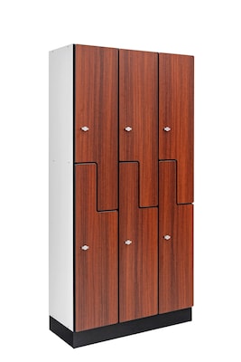 Alpine Industries 72 2-Tier 3-Column Storage Locker, Walnut (701-Z-W-3-MK)