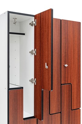 Alpine Industries 72" 2-Tier 3-Column Storage Locker, Walnut (701-Z-W-3-MK)