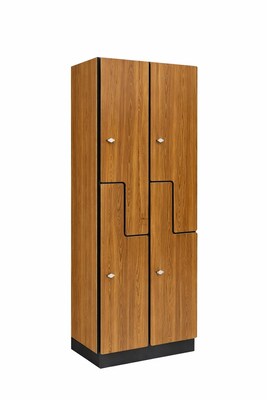 Alpine Industries 72 2-Tier 2-Column Storage Locker, Oak (701-Z-O-2-SPO-MK)