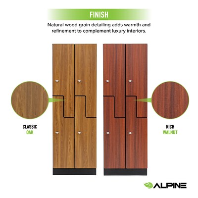 Alpine Industries 72" 2-Tier 2-Column Storage Locker, Oak (701-Z-O-2-SPO-MK)