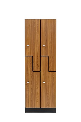 Alpine Industries 72" 2-Tier 2-Column Storage Locker, Oak (701-Z-O-2-SPO-MK)