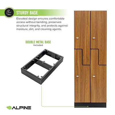 Alpine Industries 72" 2-Tier 2-Column Storage Locker, Oak (701-Z-O-2-MK)