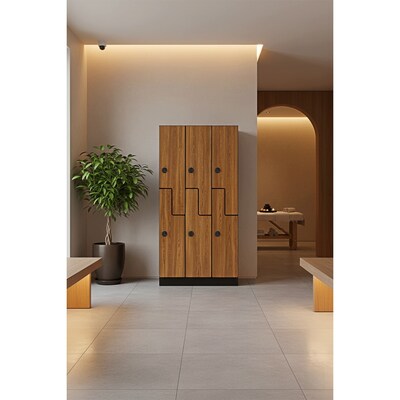 Alpine Industries 72 2-Tier 1-Column Storage Locker, Oak (701-Z-O-1-TPL-MK)