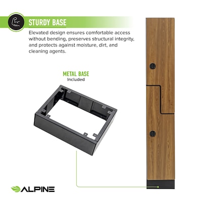 Alpine Industries 72" 2-Tier 1-Column Storage Locker, Oak (701-Z-O-1-TPL-MK)
