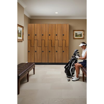 Alpine Industries 72" 2-Tier 1-Column Storage Locker, Oak (701-Z-O-1-TPL-MK)